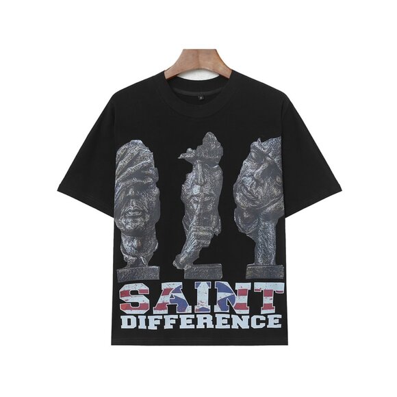 Billionaire Studios Artistic Saint Difference Statue Print Black Tee